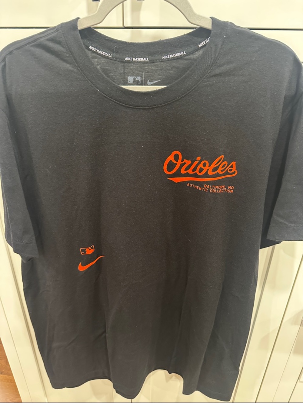 Nike Black Short-Sleeve Orioles Script Logo Tee